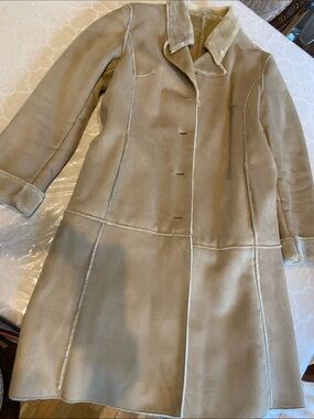 Brandon Thomas Tan Shearling Trench Coat